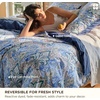 image:imageBedsure Floral Duvet Cover King Size  100 Cotton Reversible Entwined Vines Pattern Duvet Cover Set 3 Pieces Soft amp Breathable PureWoven Bedding Set with 2 Pillow Shams Linen Vines 104x9003  Blue Paisley No Comforter