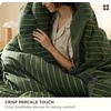 image:imageBedsure Floral Duvet Cover King Size  100 Cotton Reversible Entwined Vines Pattern Duvet Cover Set 3 Pieces Soft amp Breathable PureWoven Bedding Set with 2 Pillow Shams Linen Vines 104x9010  Olive Green Stripes No Comforter