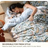image:imageBedsure Floral Duvet Cover King Size  100 Cotton Reversible Entwined Vines Pattern Duvet Cover Set 3 Pieces Soft amp Breathable PureWoven Bedding Set with 2 Pillow Shams Linen Vines 104x9001  Vintage Blue Boho No Comforter
