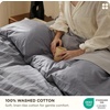 image:imageBedsure Floral Duvet Cover King Size  100 Cotton Reversible Entwined Vines Pattern Duvet Cover Set 3 Pieces Soft amp Breathable PureWoven Bedding Set with 2 Pillow Shams Linen Vines 104x9007  Grey Stripes No Comforter