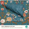 image:imageBedsure Floral Duvet Cover King Size  100 Cotton Reversible Entwined Vines Pattern Duvet Cover Set 3 Pieces Soft amp Breathable PureWoven Bedding Set with 2 Pillow Shams Linen Vines 104x9016  Vintage Teal Floral No Comforter