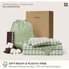 image:imageBedsure Floral Duvet Cover King Size  100 Cotton Reversible Entwined Vines Pattern Duvet Cover Set 3 Pieces Soft amp Breathable PureWoven Bedding Set with 2 Pillow Shams Linen Vines 104x9012  Sage Green Gingham No Comforter