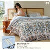 image:imageBedsure Floral Duvet Cover King Size  100 Cotton Reversible Entwined Vines Pattern Duvet Cover Set 3 Pieces Soft amp Breathable PureWoven Bedding Set with 2 Pillow Shams Linen Vines 104x9001  Vintage Blue Boho No Comforter