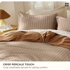 image:imageBedsure Floral Duvet Cover King Size  100 Cotton Reversible Entwined Vines Pattern Duvet Cover Set 3 Pieces Soft amp Breathable PureWoven Bedding Set with 2 Pillow Shams Linen Vines 104x9011  CamelBrown Stripes No Comforter