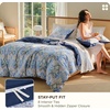 image:imageBedsure Floral Duvet Cover King Size  100 Cotton Reversible Entwined Vines Pattern Duvet Cover Set 3 Pieces Soft amp Breathable PureWoven Bedding Set with 2 Pillow Shams Linen Vines 104x9003  Blue Paisley No Comforter