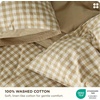 image:imageBedsure Floral Duvet Cover King Size  100 Cotton Reversible Entwined Vines Pattern Duvet Cover Set 3 Pieces Soft amp Breathable PureWoven Bedding Set with 2 Pillow Shams Linen Vines 104x9009  Khaki Gingham No Comforter