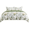 image:imageBedsure Floral Duvet Cover King Size  100 Cotton Reversible Entwined Vines Pattern Duvet Cover Set 3 Pieces Soft amp Breathable PureWoven Bedding Set with 2 Pillow Shams Linen Vines 104x9000  Green No Comforter