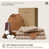image:imageBedsure Floral Duvet Cover King Size  100 Cotton Reversible Entwined Vines Pattern Duvet Cover Set 3 Pieces Soft amp Breathable PureWoven Bedding Set with 2 Pillow Shams Linen Vines 104x9011  CamelBrown Stripes No Comforter
