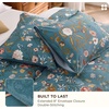 image:imageBedsure Floral Duvet Cover King Size  100 Cotton Reversible Entwined Vines Pattern Duvet Cover Set 3 Pieces Soft amp Breathable PureWoven Bedding Set with 2 Pillow Shams Linen Vines 104x9016  Vintage Teal Floral No Comforter