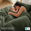image:imageBedsure Muslin Duvet Cover Queen Size  100 Cotton 3Layer Gauze Duvet Cover PureWoven UltraSoft amp Breathable Bedding Set with Zipper Closure and 8 Corner Ties Linen Queen 90x9002  3layer Gauze  Olive Greenno Comforter