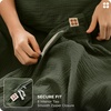 image:imageBedsure Muslin Duvet Cover Queen Size  100 Cotton 3Layer Gauze Duvet Cover PureWoven UltraSoft amp Breathable Bedding Set with Zipper Closure and 8 Corner Ties Linen Queen 90x9002  3layer Gauze  Olive Greenno Comforter