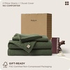 image:imageBedsure Muslin Duvet Cover Queen Size  100 Cotton 3Layer Gauze Duvet Cover PureWoven UltraSoft amp Breathable Bedding Set with Zipper Closure and 8 Corner Ties Linen Queen 90x9002  3layer Gauze  Olive Greenno Comforter