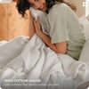 image:imageBedsure Muslin Duvet Cover Queen Size  100 Cotton 3Layer Gauze Duvet Cover PureWoven UltraSoft amp Breathable Bedding Set with Zipper Closure and 8 Corner Ties Linen Queen 90x9003  3layer Gauze  Bright Whiteno Comforter