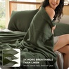 image:imageBedsure Muslin Duvet Cover Queen Size  100 Cotton 3Layer Gauze Duvet Cover PureWoven UltraSoft amp Breathable Bedding Set with Zipper Closure and 8 Corner Ties Linen Queen 90x9002  3layer Gauze  Olive Greenno Comforter