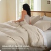image:imageBedsure Muslin Duvet Cover Queen Size  100 Cotton 3Layer Gauze Duvet Cover PureWoven UltraSoft amp Breathable Bedding Set with Zipper Closure and 8 Corner Ties Linen Queen 90x9001  3layer Gauze  Linenno Comforter