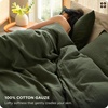 image:imageBedsure Muslin Duvet Cover Queen Size  100 Cotton 3Layer Gauze Duvet Cover PureWoven UltraSoft amp Breathable Bedding Set with Zipper Closure and 8 Corner Ties Linen Queen 90x9002  3layer Gauze  Olive Greenno Comforter