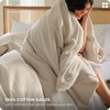 image:imageBedsure Muslin Duvet Cover Queen Size  100 Cotton 3Layer Gauze Duvet Cover PureWoven UltraSoft amp Breathable Bedding Set with Zipper Closure and 8 Corner Ties Linen Queen 90x9001  3layer Gauze  Linenno Comforter