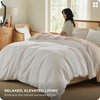 image:imageBedsure Muslin Duvet Cover Queen Size  100 Cotton 3Layer Gauze Duvet Cover PureWoven UltraSoft amp Breathable Bedding Set with Zipper Closure and 8 Corner Ties Linen Queen 90x9003  3layer Gauze  Bright Whiteno Comforter