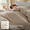 image:imageBedsure Muslin Duvet Cover Queen Size  100 Cotton 3Layer Gauze Duvet Cover PureWoven UltraSoft amp Breathable Bedding Set with Zipper Closure and 8 Corner Ties Linen Queen 90x9004  3layer Gauze  Light Brownno Comforter