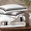 image:imageBedsure 100 Cotton Percale Duvet Cover Queen Luxury Hotel Duvet Cover White Comforter Cover with Embroidery PureWoven Breathable amp Lightweight Bedding Set for All Season 3 Pieces 90x9007  Hotel Black Frame