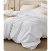 image:imageBedsure Duvet Cover Queen Size  100 Washed Cotton LinenLike Minimalist Bedding  PureWoven Plain Soft Comforter Cover for All Seasons 1 Duvet Cover Only Olive Green 90 x 9006  Bright White Duvet Cover Only