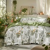 image:imageBedsure Floral Duvet Cover King Size  100 Cotton Reversible Entwined Vines Pattern Duvet Cover Set 3 Pieces Soft amp Breathable PureWoven Bedding Set with 2 Pillow Shams Linen Vines 104x9018  Green No Comforter