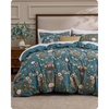 image:imageBedsure Floral Duvet Cover King Size  100 Cotton Reversible Entwined Vines Pattern Duvet Cover Set 3 Pieces Soft amp Breathable PureWoven Bedding Set with 2 Pillow Shams Linen Vines 104x9016  Vintage Teal Floral No Comforter