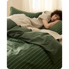 10 - Olive Green Stripes (No Comforter)