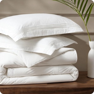image:imageBedsure 100 Cotton Percale Duvet Cover Queen Luxury Hotel Duvet Cover White Comforter Cover with Embroidery PureWoven Breathable amp Lightweight Bedding Set for All Season 3 Pieces 90x9001  Hotel White