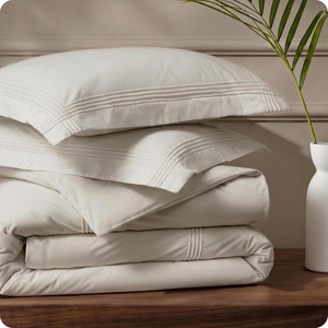 image:imageBedsure 100 Cotton Percale Duvet Cover Queen Luxury Hotel Duvet Cover White Comforter Cover with Embroidery PureWoven Breathable amp Lightweight Bedding Set for All Season 3 Pieces 90x9001  Hotel Linen Beige