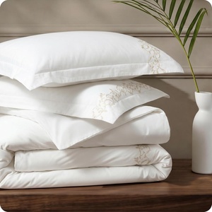 image:imageBedsure 100 Cotton Percale Duvet Cover Queen Luxury Hotel Duvet Cover White Comforter Cover with Embroidery PureWoven Breathable amp Lightweight Bedding Set for All Season 3 Pieces 90x9008  Hotel Curly Frame