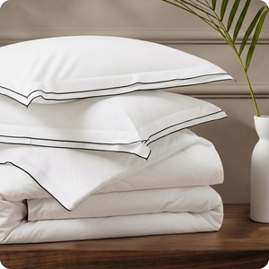 image:imageBedsure 100 Cotton Percale Duvet Cover Queen Luxury Hotel Duvet Cover White Comforter Cover with Embroidery PureWoven Breathable amp Lightweight Bedding Set for All Season 3 Pieces 90x9003  Hotel Leaf Edge