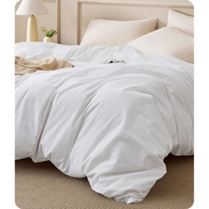 image:imageBedsure Duvet Cover Queen Size  100 Washed Cotton LinenLike Minimalist Bedding  PureWoven Plain Soft Comforter Cover for All Seasons 1 Duvet Cover Only Olive Green 90 x 9006  Bright White Duvet Cover Only