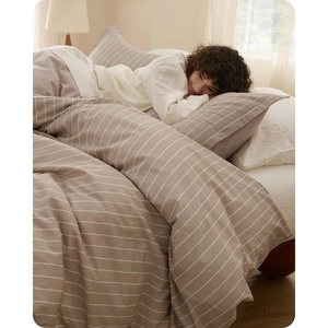image:imageBedsure Floral Duvet Cover King Size  100 Cotton Reversible Entwined Vines Pattern Duvet Cover Set 3 Pieces Soft amp Breathable PureWoven Bedding Set with 2 Pillow Shams Linen Vines 104x9008  TanWhite Stripes No Comforter