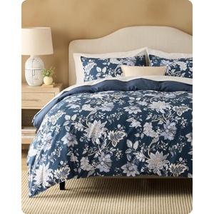 image:imageBedsure Floral Duvet Cover King Size  100 Cotton Reversible Entwined Vines Pattern Duvet Cover Set 3 Pieces Soft amp Breathable PureWoven Bedding Set with 2 Pillow Shams Linen Vines 104x9018  Vintage Navy Floral No Comforter