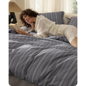 image:imageBedsure Floral Duvet Cover King Size  100 Cotton Reversible Entwined Vines Pattern Duvet Cover Set 3 Pieces Soft amp Breathable PureWoven Bedding Set with 2 Pillow Shams Linen Vines 104x9007  Grey Stripes No Comforter