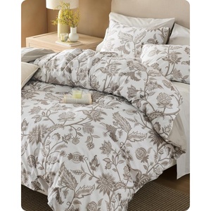 image:imageBedsure Floral Duvet Cover King Size  100 Cotton Reversible Entwined Vines Pattern Duvet Cover Set 3 Pieces Soft amp Breathable PureWoven Bedding Set with 2 Pillow Shams Linen Vines 104x9002  Linen Vines No Comforter