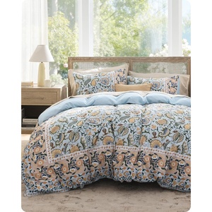 image:imageBedsure Floral Duvet Cover King Size  100 Cotton Reversible Entwined Vines Pattern Duvet Cover Set 3 Pieces Soft amp Breathable PureWoven Bedding Set with 2 Pillow Shams Linen Vines 104x9001  Vintage Blue Boho No Comforter