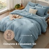 image:imageBedsure Beige Bed Set Queen Size Soft Bed in a Bag 7 Pieces Alternative Comforter Set for All Seasons Breathable Marshmallow Prewashed Bedding Set with Comforters Sheets Pillowcases amp ShamsDusty Blue