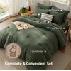 image:imageBedsure Beige Bed Set Queen Size Soft Bed in a Bag 7 Pieces Alternative Comforter Set for All Seasons Breathable Marshmallow Prewashed Bedding Set with Comforters Sheets Pillowcases amp ShamsDark Green