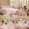 image:imageBedsure Gentlesoft 2in1 Oversized King Comforter Set and Detachable Fluffy Blanket Beige Bedding Set for All Season Use Detachable Design for Space Saving Includes 2 Pillow Shams 2 Pillowcases06  Pink