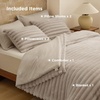 image:imageBedsure Gentlesoft 2in1 Oversized King Comforter Set and Detachable Fluffy Blanket Beige Bedding Set for All Season Use Detachable Design for Space Saving Includes 2 Pillow Shams 2 Pillowcases01  Beige