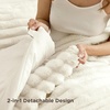 image:imageBedsure Gentlesoft 2in1 Oversized King Comforter Set and Detachable Fluffy Blanket Beige Bedding Set for All Season Use Detachable Design for Space Saving Includes 2 Pillow Shams 2 Pillowcases02  Cream White