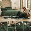 image:imageBedsure Gentlesoft 2in1 Oversized King Comforter Set and Detachable Fluffy Blanket Beige Bedding Set for All Season Use Detachable Design for Space Saving Includes 2 Pillow Shams 2 Pillowcases03  Olive Green