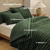 image:imageBedsure Gentlesoft 2in1 Oversized King Comforter Set and Detachable Fluffy Blanket Beige Bedding Set for All Season Use Detachable Design for Space Saving Includes 2 Pillow Shams 2 Pillowcases03  Olive Green