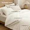 image:imageBedsure Gentlesoft 2in1 Oversized King Comforter Set and Detachable Fluffy Blanket Beige Bedding Set for All Season Use Detachable Design for Space Saving Includes 2 Pillow Shams 2 Pillowcases02  Cream White
