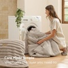 image:imageBedsure Gentlesoft 2in1 Oversized King Comforter Set and Detachable Fluffy Blanket Beige Bedding Set for All Season Use Detachable Design for Space Saving Includes 2 Pillow Shams 2 Pillowcases01  Beige