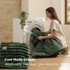 image:imageBedsure Gentlesoft 2in1 Oversized King Comforter Set and Detachable Fluffy Blanket Beige Bedding Set for All Season Use Detachable Design for Space Saving Includes 2 Pillow Shams 2 Pillowcases03  Olive Green