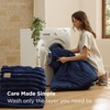 image:imageBedsure Gentlesoft 2in1 Oversized King Comforter Set and Detachable Fluffy Blanket Beige Bedding Set for All Season Use Detachable Design for Space Saving Includes 2 Pillow Shams 2 Pillowcases05  Navy Blue