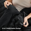 image:imageBedsure Gentlesoft 2in1 Oversized King Comforter Set and Detachable Fluffy Blanket Beige Bedding Set for All Season Use Detachable Design for Space Saving Includes 2 Pillow Shams 2 Pillowcases04  Black